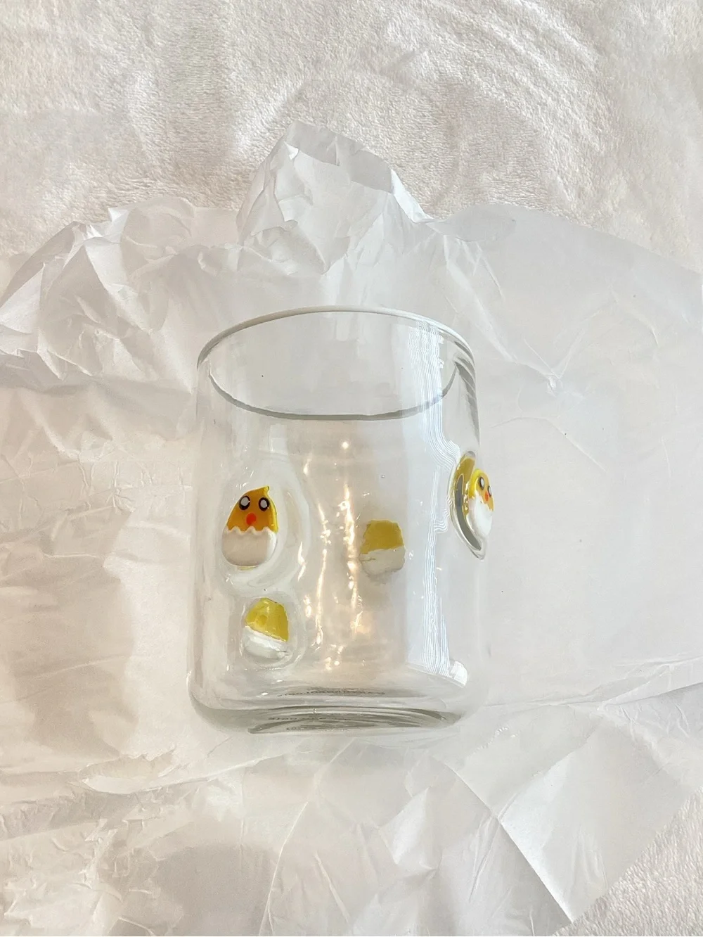 🐥Anthropologie Icon Juice Glass New Farm Baby Chick Egg Set of 2